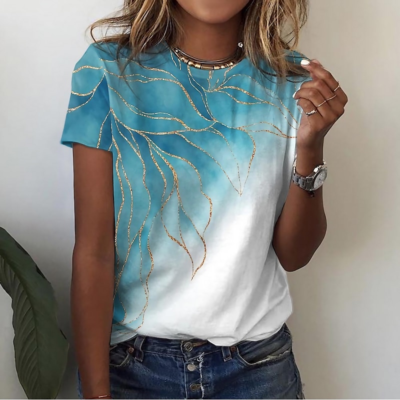 Marble Print Casual Tee
