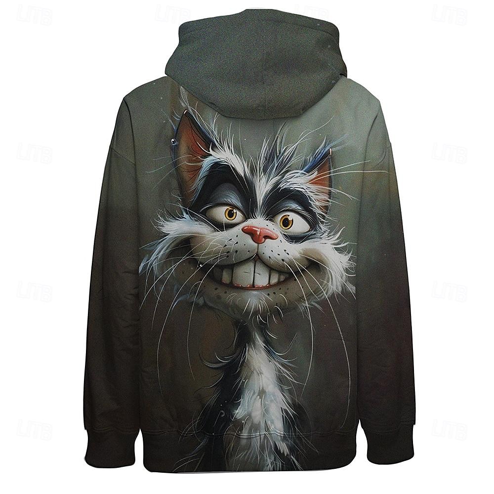 Animal Graphic 3D Zip Hoodie