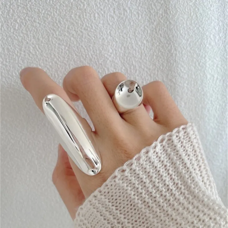 Exaggerated Punk Polished Open Rings