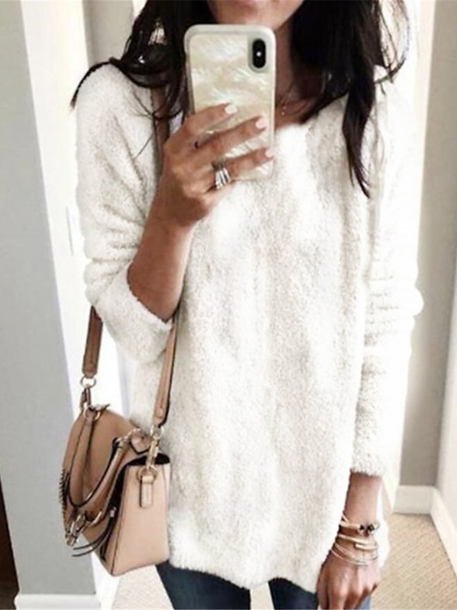 Chunky Knit Cotton Turtleneck Sweater Black & White Oversized Top