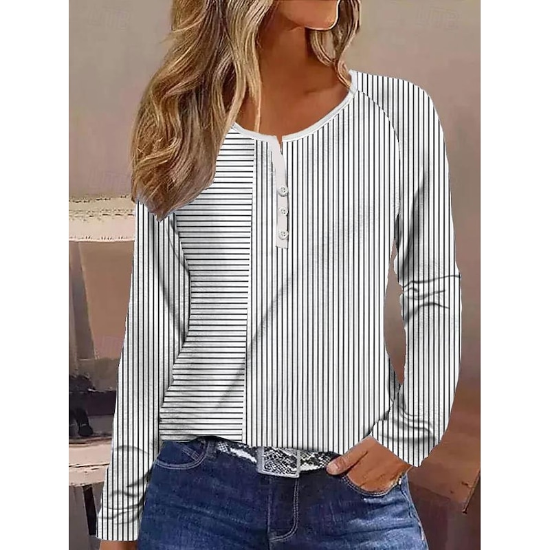 Striped Button Long Sleeve Shirt