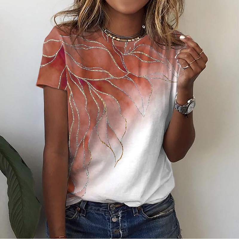 Marble Print Casual Tee