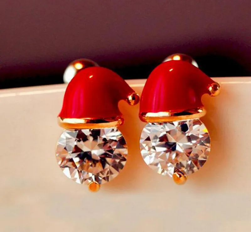 Snowman Rhinestone Ear Studs