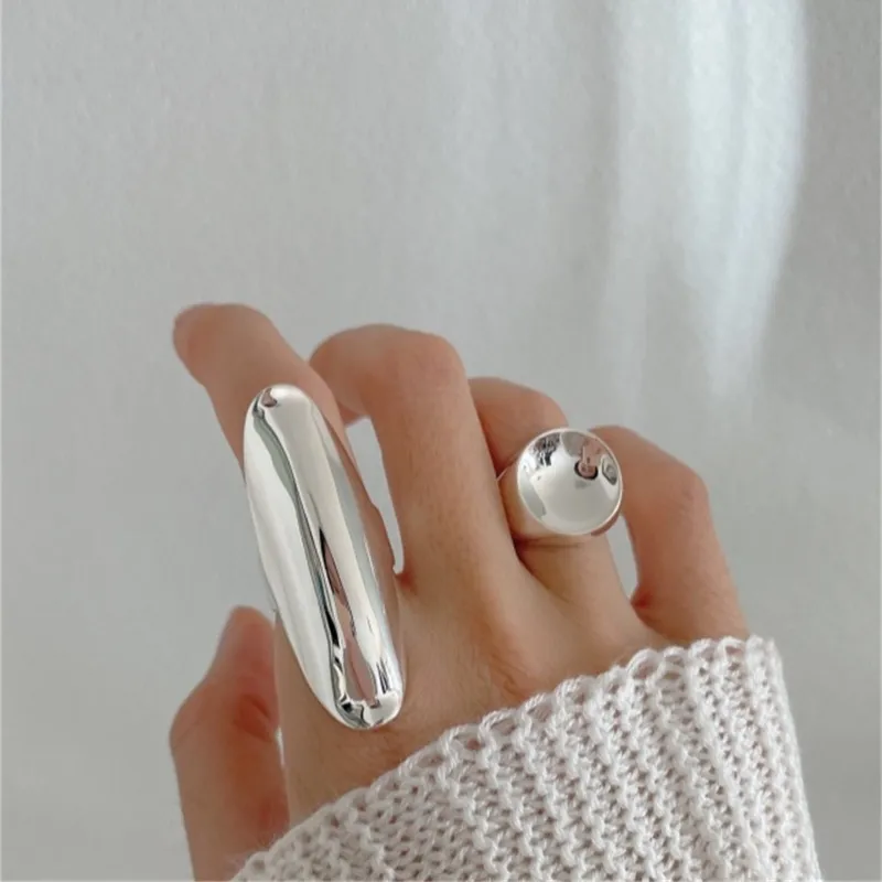 Exaggerated Punk Polished Open Rings