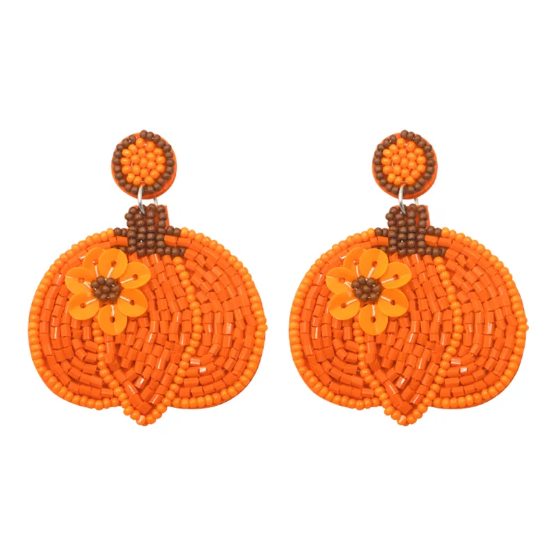 Pumpkin Seed Bead Drop Earrings