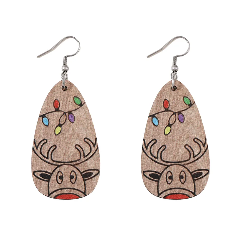Christmas Reindeer Wood Earrings