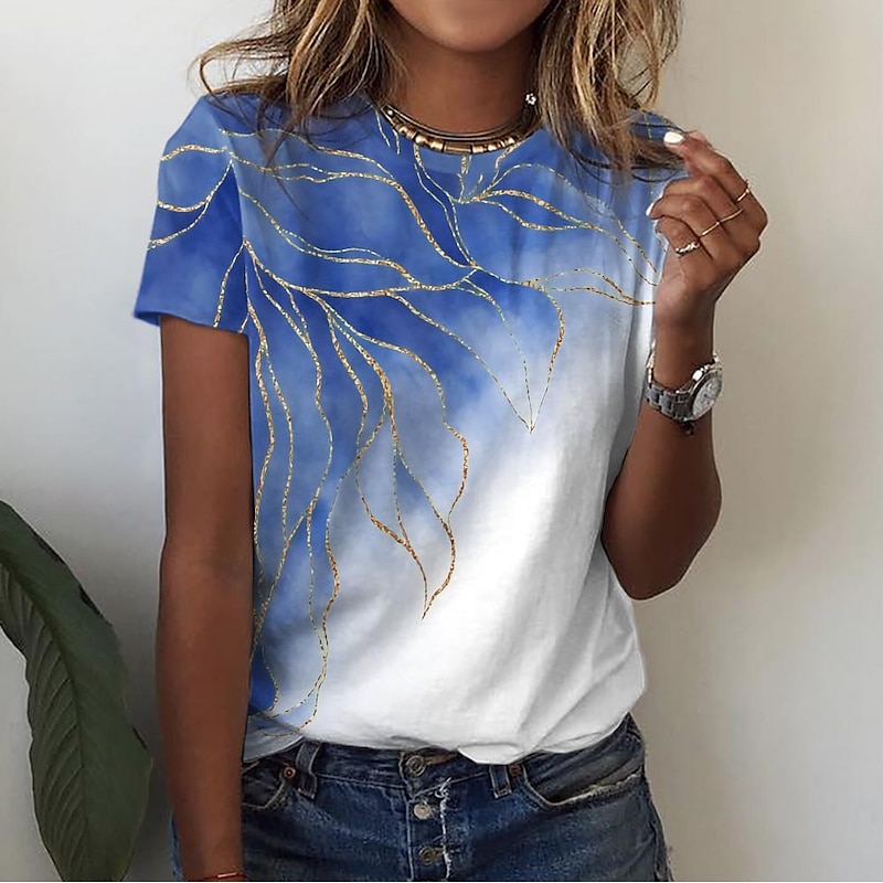 Marble Print Casual Tee