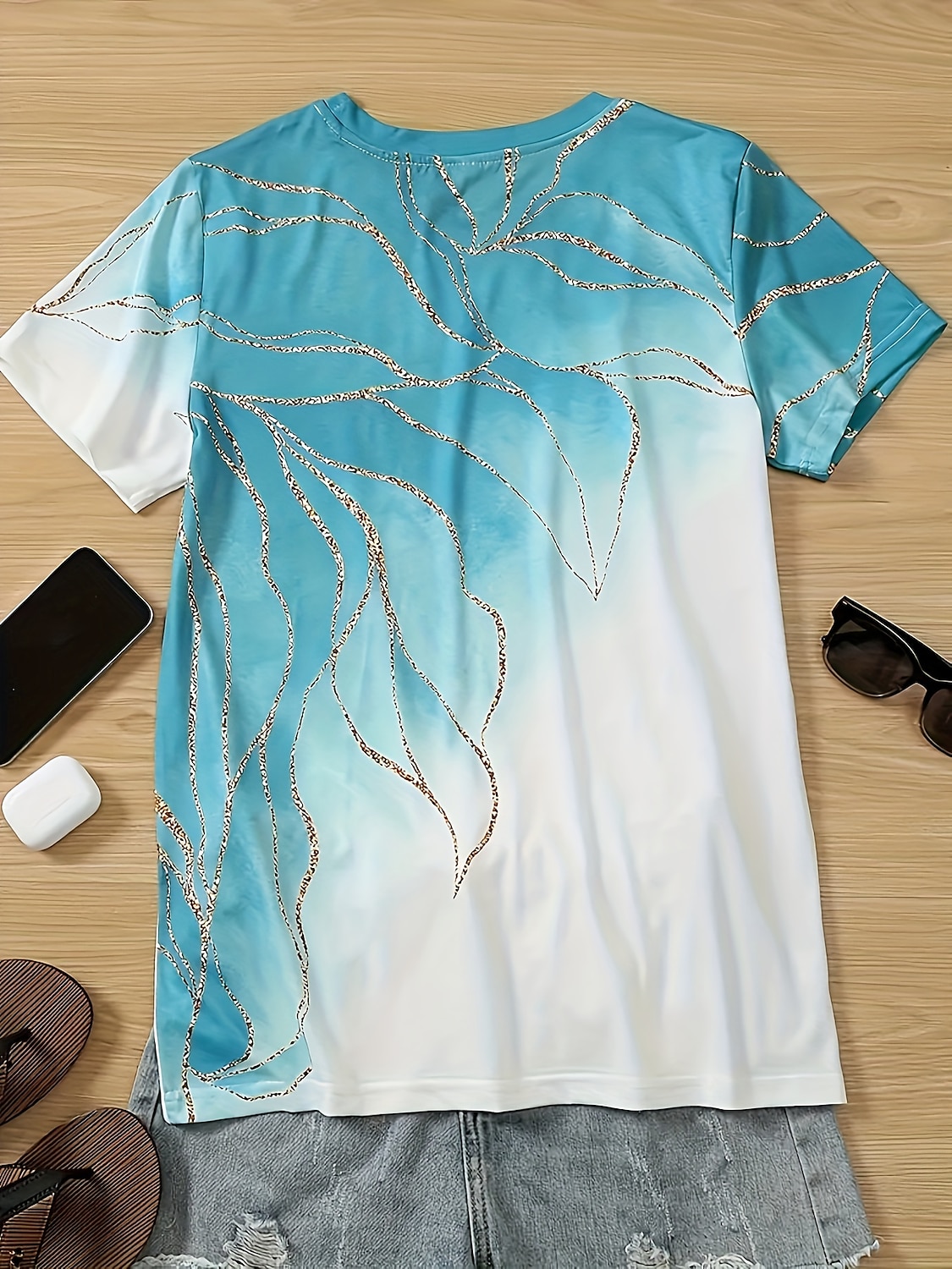 Marble Print Casual Tee