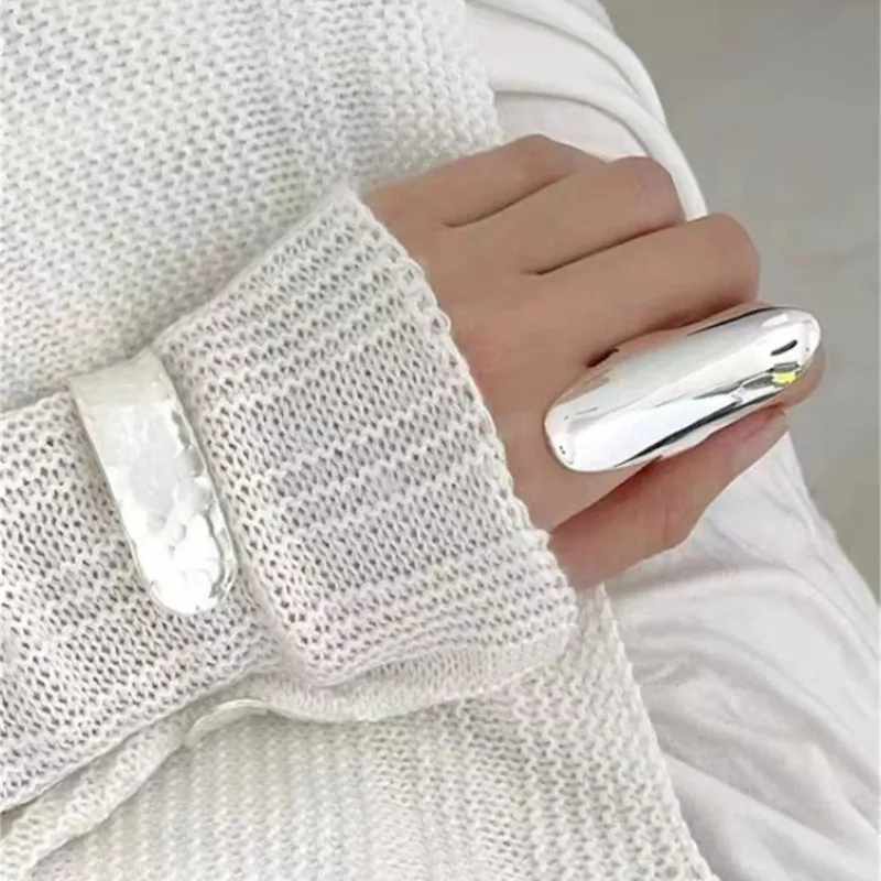 Exaggerated Punk Polished Open Rings