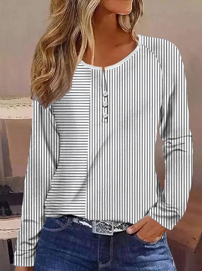 Striped Button Long Sleeve Shirt